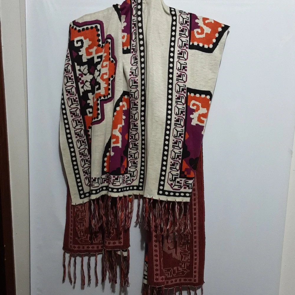 Flying Tomato Striped‎ Purple and Orange Southwestern Shawl
